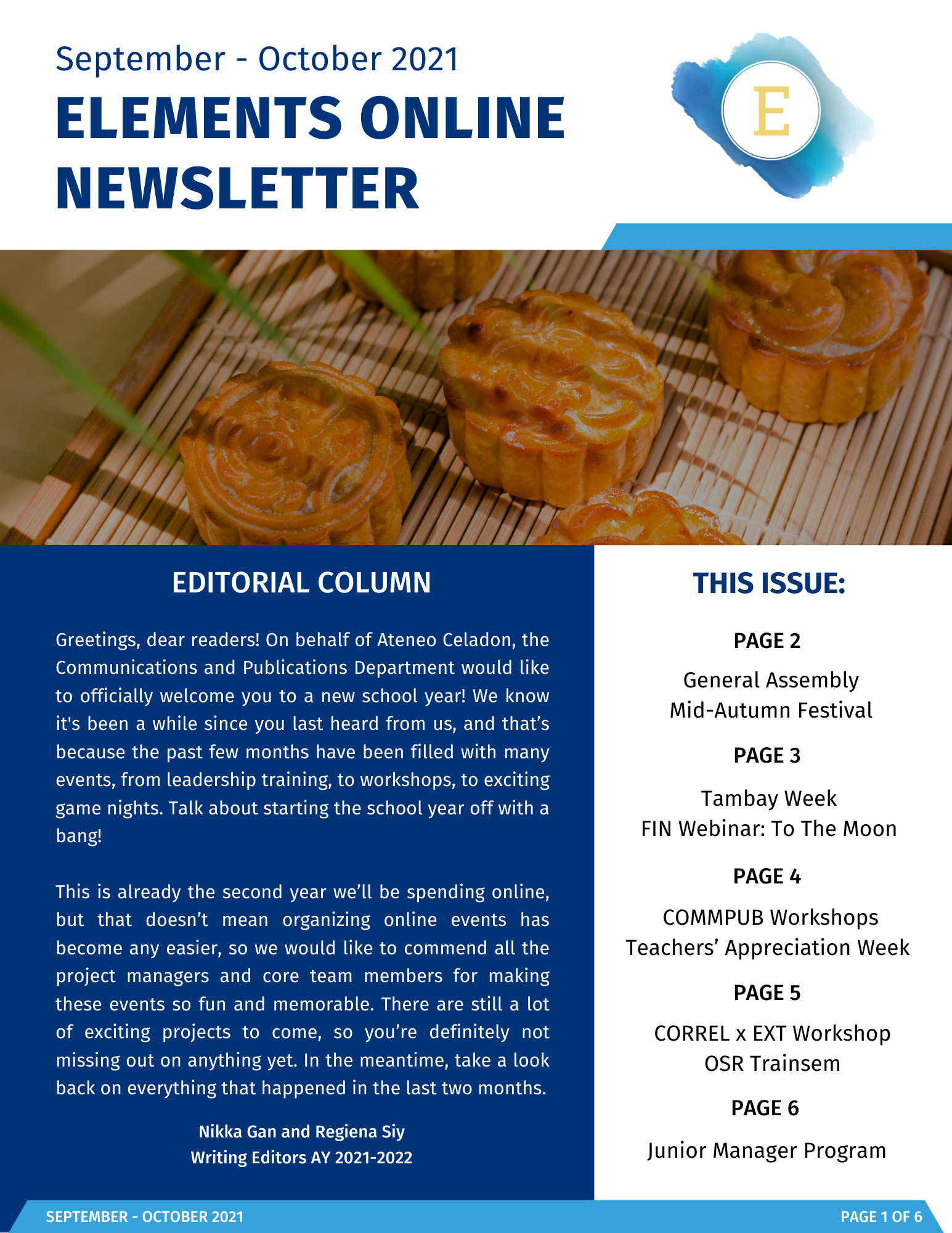 Elements Online Newsletter: September & October 2021